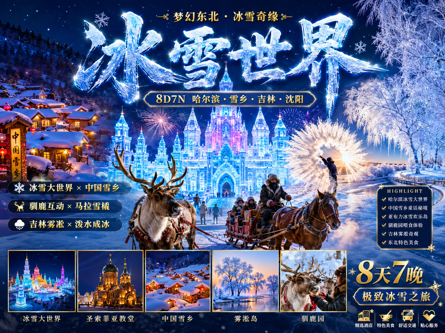 8D7N 哈尔滨冰雪世界